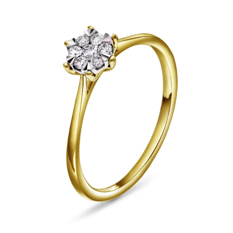 Diamantring 0,15 ct gultgull