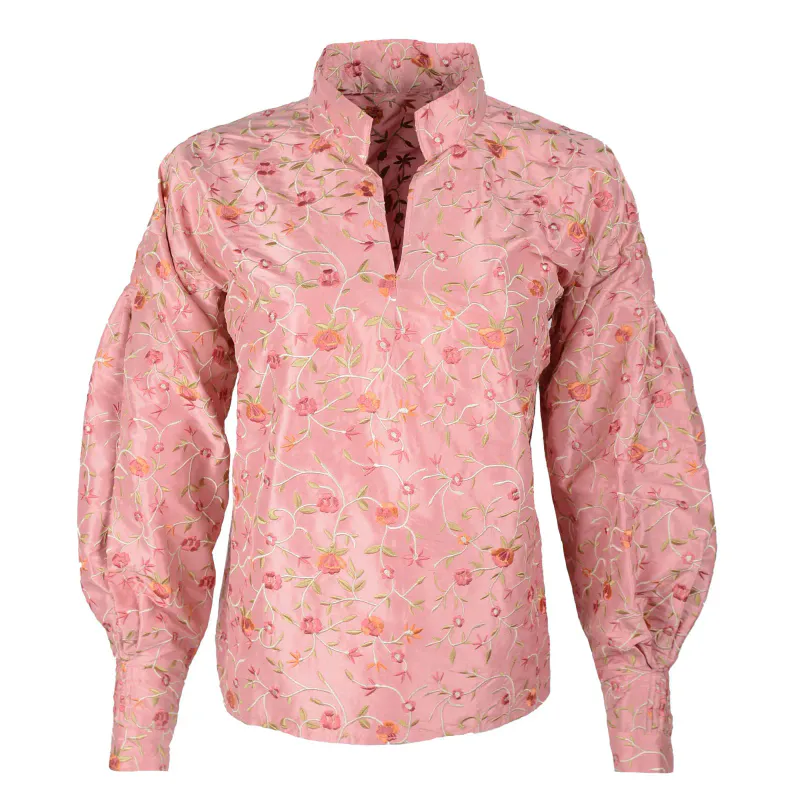 Bunadskjorte Piz Sion silke, rosa