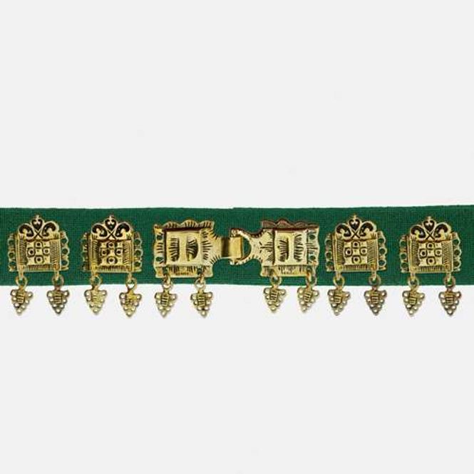 Hovedbilde Bunadsbelte Grønn forgylt