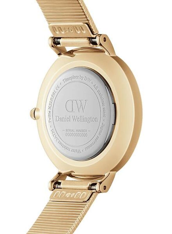 DW Petite Lumine 28 mm gull med hvit urskive