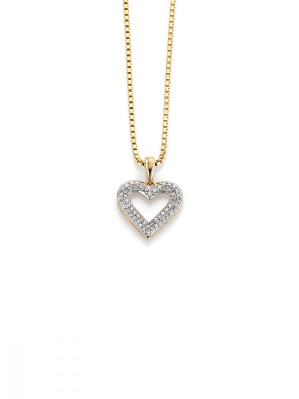 GD Gult Gull anheng med diamanter 0,15ct W.SI 