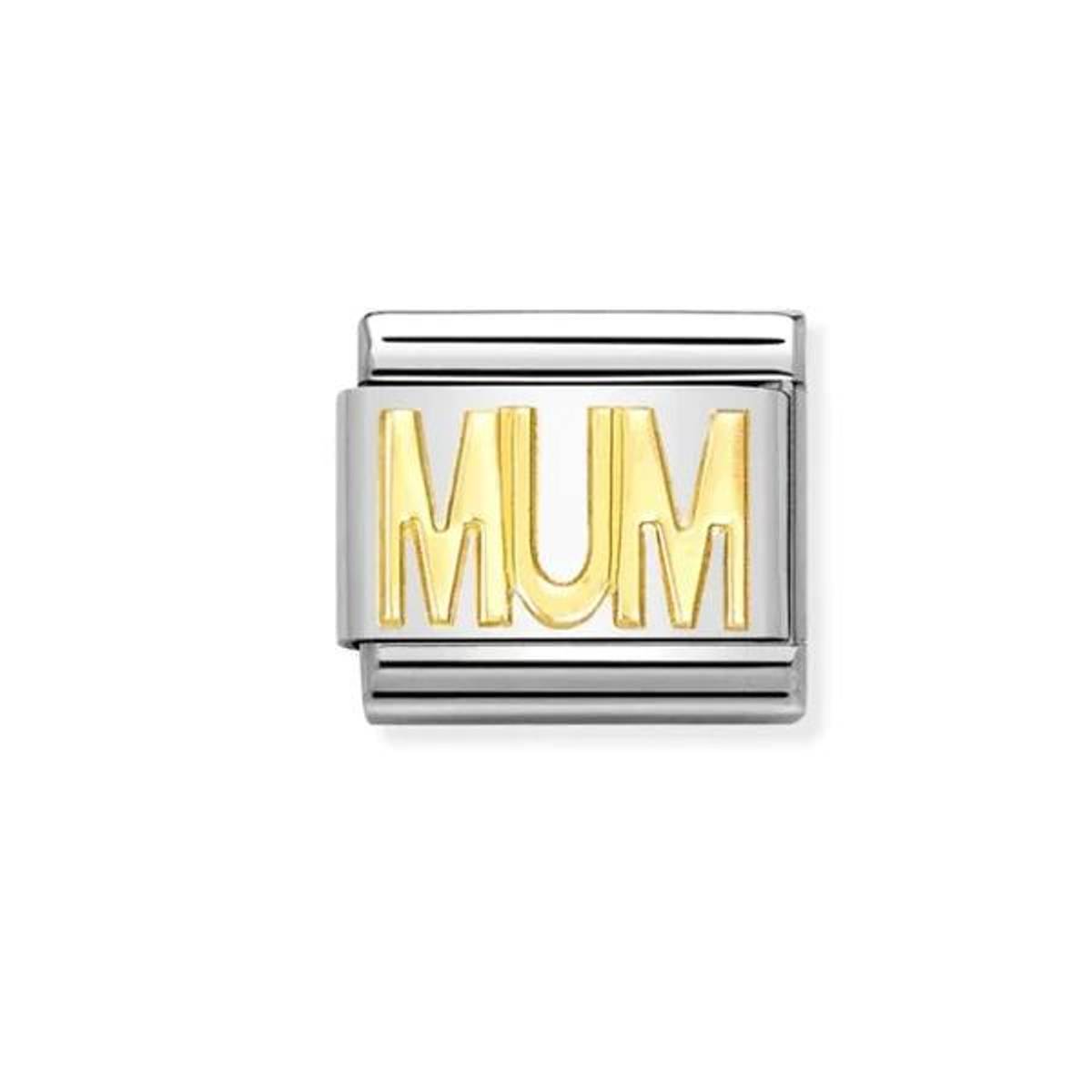 Nomination MUM Links i stål med 18K gull