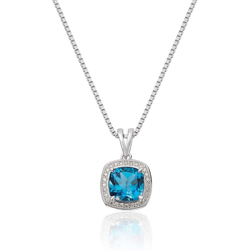 Anheng Topaz London blue hvitt gull