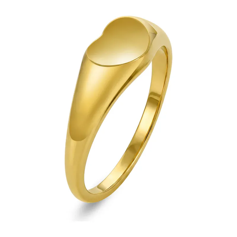 Frida Leonore  Heartline ring i forgylt stål