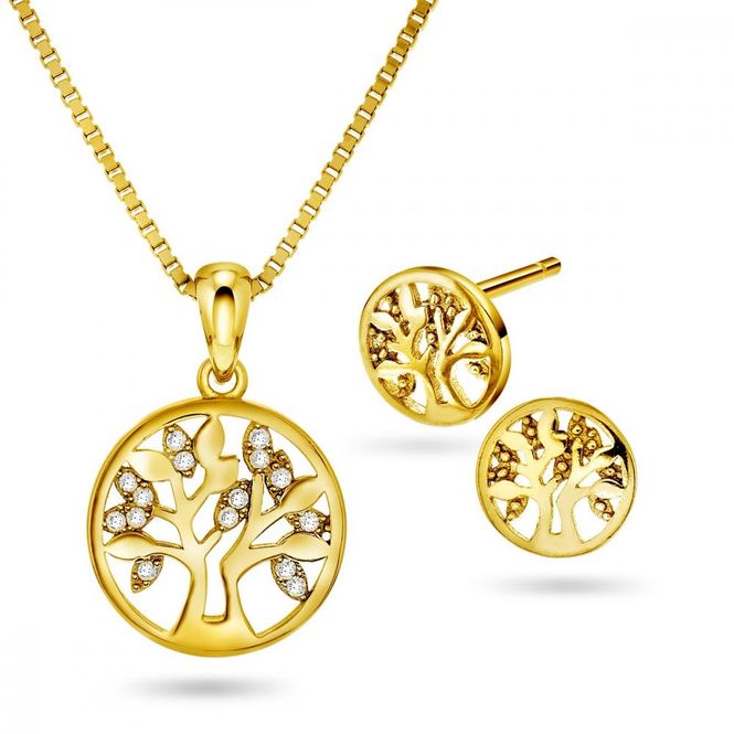 Hovedbilde Smykkesett Livets tre i ...