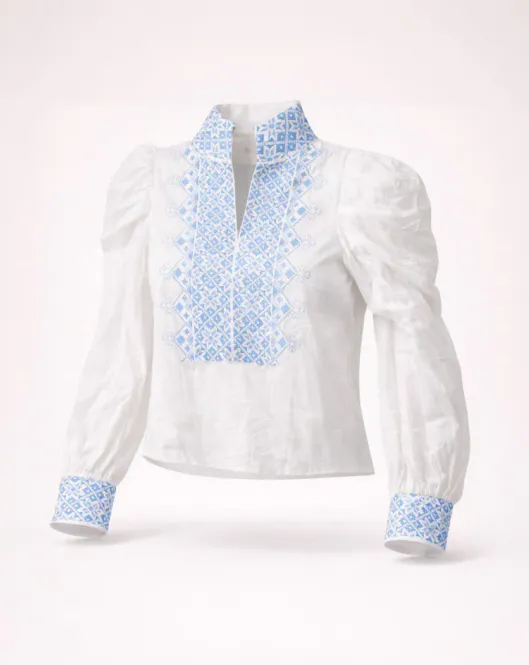 Hovedbilde NORDlysblusen i hvit med ...