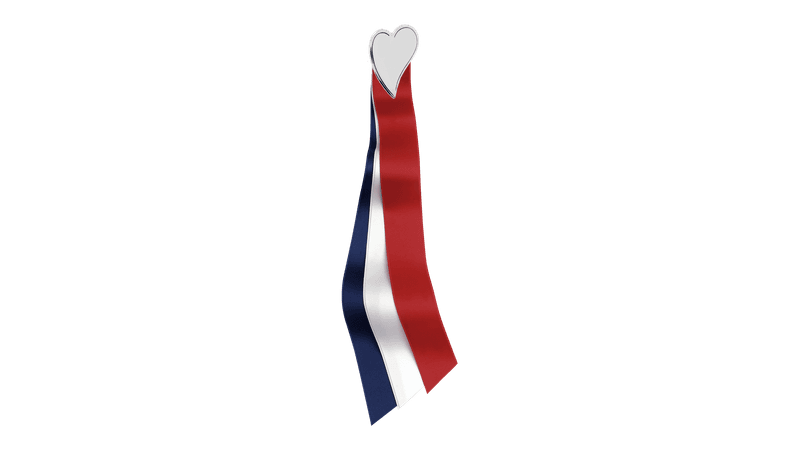 17.mai-sløyfe hjarte, oksidert