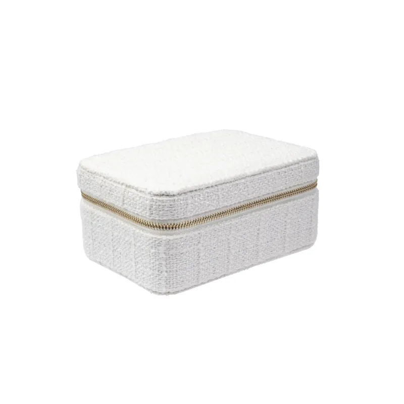 Dark Velvet Smykkeskrin Tweed Off White 