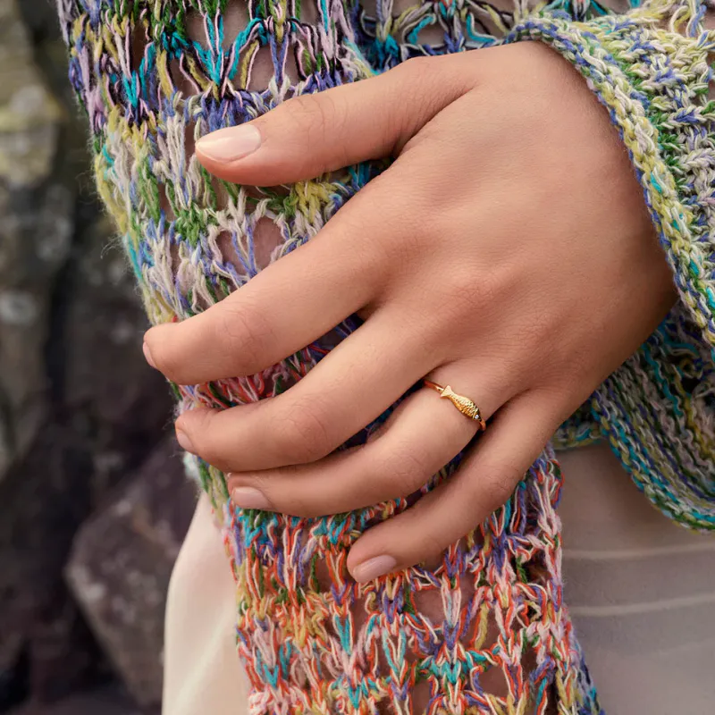 Maanesten Abbey Ring forgylt sølv