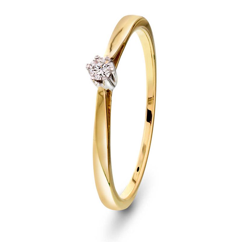 Ring i gult gull med diamant 0,05 ct WSI2 Anne