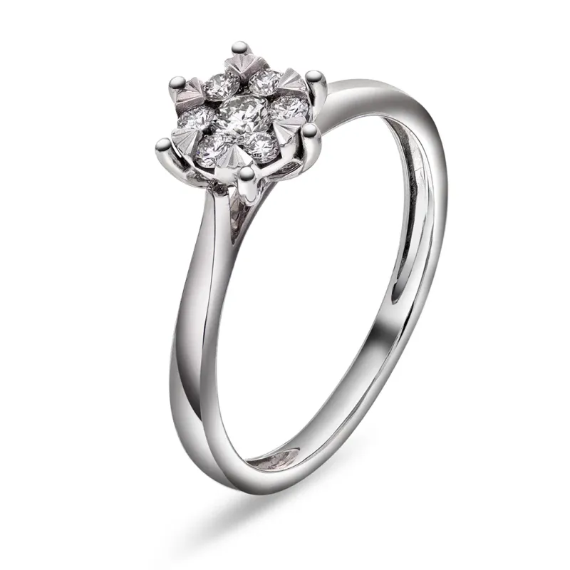 Diamantring 0,25 ct hvitgull