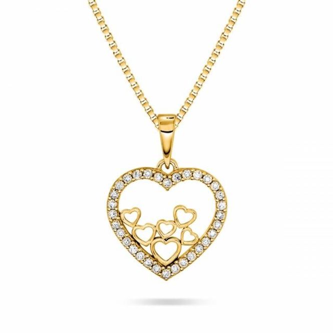 Hovedbilde Hjerte Anheng i gult gull med ...