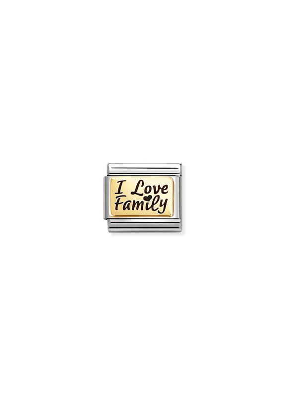 Nomination  I Love Family links i stål med 18K gull