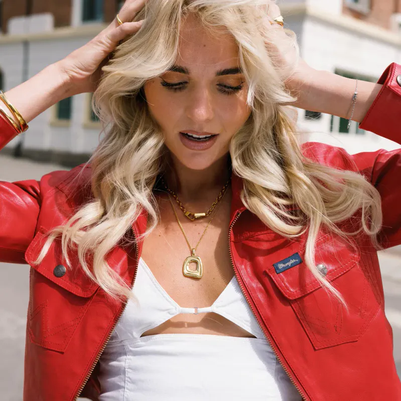 Frida Leonore Frame necklace i forgylt stål