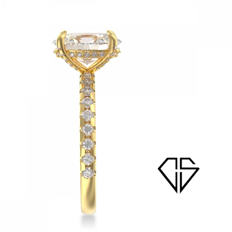 Frierring 2,72 ct oval Lab Diamant 