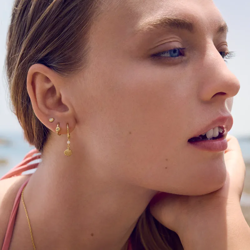 Maanesten Ophelia øredobber forgylt sølv