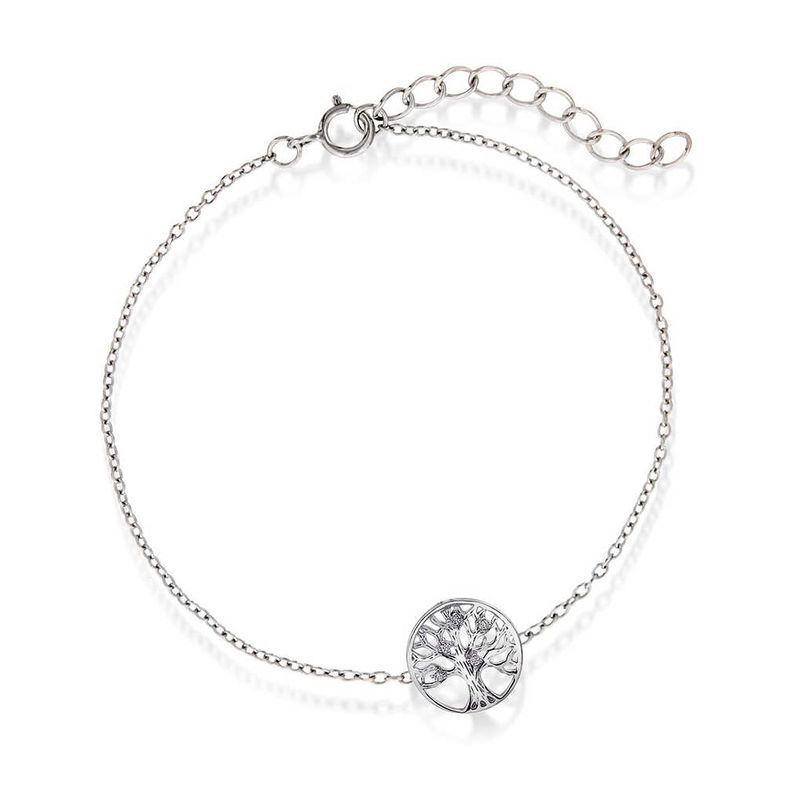 Livets Tre Armbånd i sølv med zirkonia