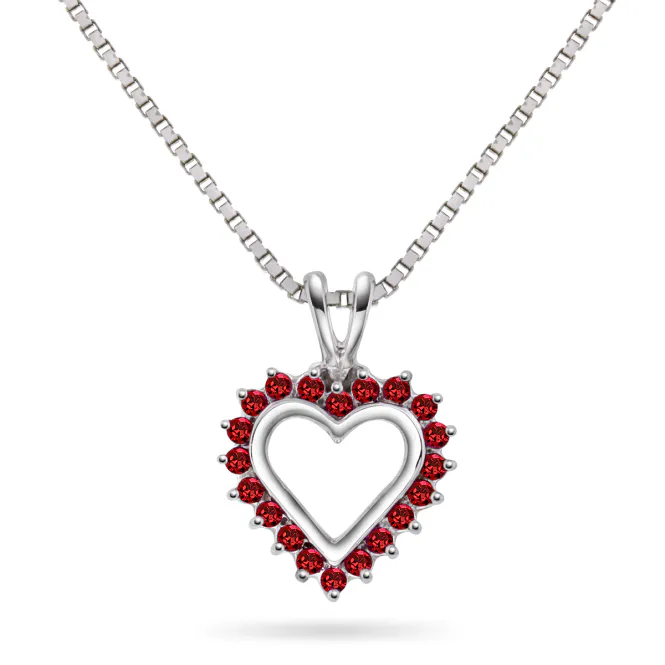 Hovedbilde Hjerteanheng med rubin i ...